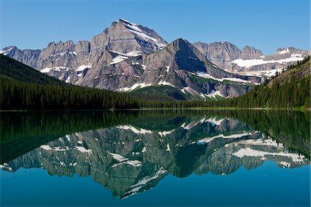 Lake Josephine, Mt. Gould, Allen Mountain, and Grinnell Point, Glacier National Park, Montana, USA Stock Photo - Premium Royalty-Free, Code: 614-07239918