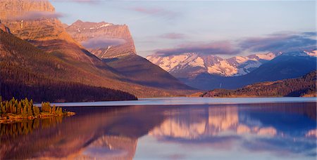 St Mary Lake, Glacier National Park, Montana, USA Foto de stock - Sin royalties Premium, Código: 614-07239913