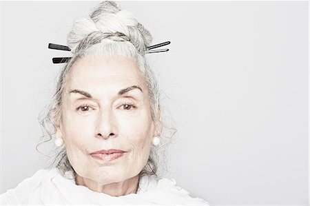 sophisticate - Studio portrait of sophisticated senior woman Stock Photo - Premium Royalty-Free, Code: 614-07240018