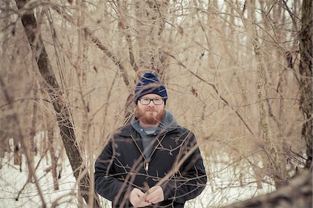 simsearch:614-07486964,k - Portrait of young man and bare trees in forest Stock Photo - Premium Royalty-Free, Code: 614-07453440