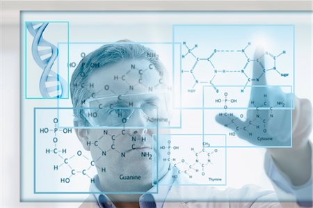 simsearch:614-07652261,k - Scientist studying DNA Foto de stock - Sin royalties Premium, Código: 614-07652264