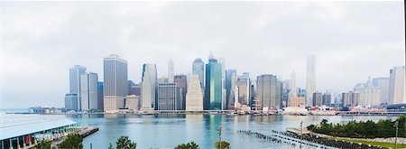 day - Panoramic view of Lower Manhattan skyline, New York, USA Photographie de stock - Premium Libres de Droits, Code: 614-07806519