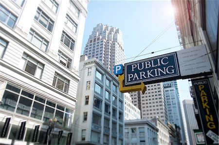 simsearch:614-00597323,k - Parking sign, financial district, San Francisco, California, USA Foto de stock - Sin royalties Premium, Código: 614-07912025