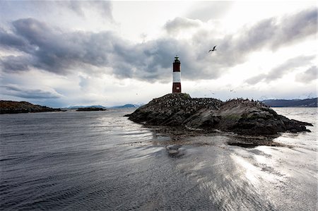 Les Eclaireurs Lighthouse,  Ushuaia, Tierra del Fuego, Argentina Stock Photo - Premium Royalty-Free, Code: 614-08000353