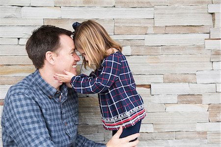 simsearch:614-08030653,k - Father face to face with daughter outside house Stock Photo - Premium Royalty-Free, Code: 614-08030664