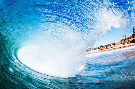 daytime sunny - Big surfing ocean wave, Encinitas, California, USA Stock Photo - Premium Royalty-Free, Code: 614-08030681