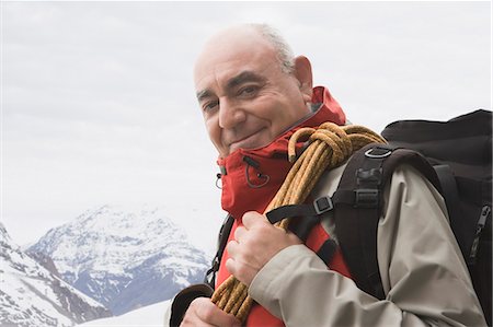 seniors hiking ethnic - Portrait of senior male mountain climber Stock Photo - Premium Royalty-Free, Code: 614-08065882