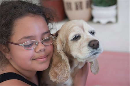 simsearch:614-08926023,k - Young girl hugging dog, close-up Stock Photo - Premium Royalty-Free, Code: 614-08119724