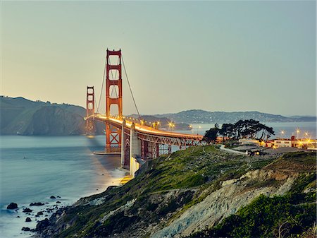 estados unidos - Golden Gate Bridge, San Francisco, California, USA Foto de stock - Sin royalties Premium, Código: 614-08119936