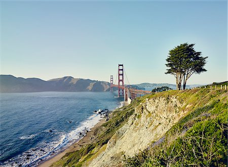 san francisco - Golden Gate Bridge, San Francisco, California, USA Foto de stock - Sin royalties Premium, Código: 614-08119942
