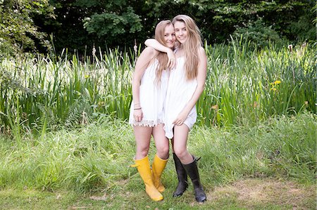 Woman in clearance rubber boots