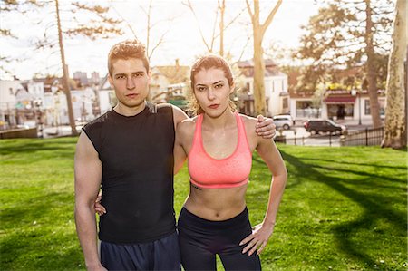 simsearch:614-08148714,k - Portrait of confident young sport couple in park Stock Photo - Premium Royalty-Free, Code: 614-08148722