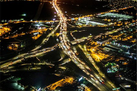 High angle view of city and highways, Los Angeles, California, USA Stock Photo - Premium Royalty-Free, Code: 614-08329371