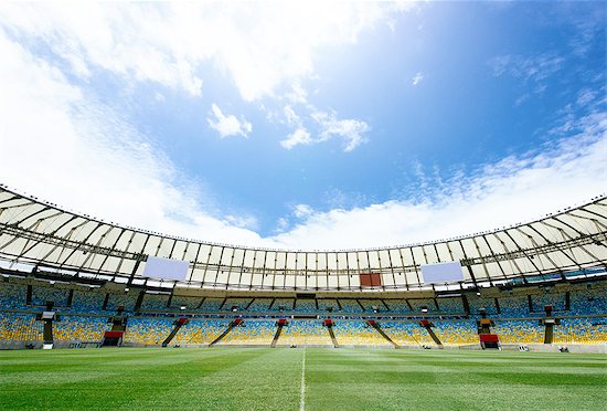 Low angle view of sky from Maracana stadium, Grande Tijuca, Rio de Janeiro, Brazil Stock Photo - Premium Royalty-Free, Image code: 614-08392595