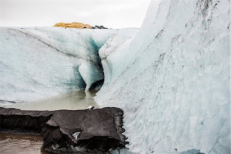 simsearch:614-08578515,k - Solheimajokull glacier, Iceland Fotografie stock - Premium Royalty-Free, Codice: 614-08578516