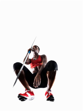 simsearch:614-08867385,k - Female athlete with javelin Stock Photo - Premium Royalty-Free, Code: 614-08867397