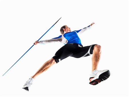 simsearch:6113-07730472,k - Male Athlete preparing to throw javelin Stock Photo - Premium Royalty-Free, Code: 614-08867403