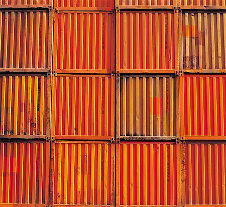 simsearch:6113-08882874,k - Shipping containers stacked together Stockbilder - Premium RF Lizenzfrei, Bildnummer: 614-08868240