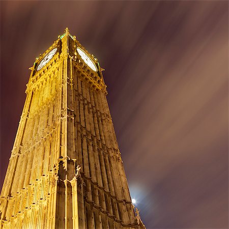 Low angle view of Big Ben clock tower Foto de stock - Sin royalties Premium, Código: 614-08868269