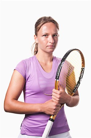 simsearch:649-03511270,k - Tennis player holding racket Foto de stock - Sin royalties Premium, Código: 614-08868388