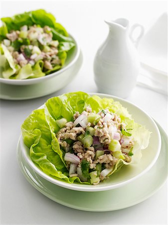 simsearch:614-08868913,k - Plate of rice and vegetables in lettuce Foto de stock - Sin royalties Premium, Código: 614-08868872