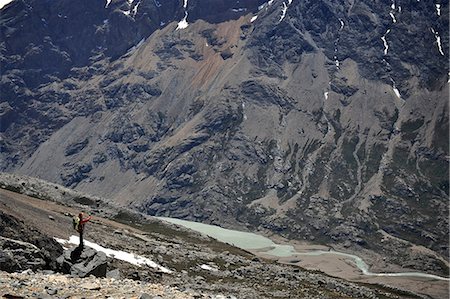 simsearch:649-09149073,k - Woman with the landscape of Rio Electrico Valley, El Chalten, Argentina Stock Photo - Premium Royalty-Free, Code: 614-08874175