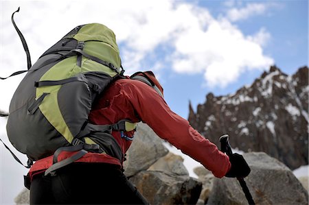 el chalten - Woman hikes to the lookout point at Cerro Electrico, El Chalten, Argentina Stock Photo - Premium Royalty-Free, Code: 614-08874178