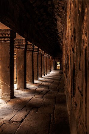 simsearch:614-08875205,k - Colonnade at Ta Prohm Temple ruins at  Angkor Wat, Siem Reap, Cambodia Stock Photo - Premium Royalty-Free, Code: 614-08875207