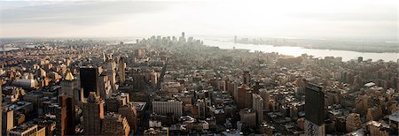 High angle view of Manhattan skyline, New York, USA Foto de stock - Sin royalties Premium, Código: 614-08875386