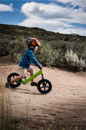 simsearch:649-08702087,k - Toddler cycling, Trailside Bike Park, Park City, Utah, USA Stock Photo - Premium Royalty-Free, Code: 614-08877083