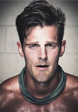 exhausted - Portrait of sweaty mid adult man after crossfit training Stock Photo - Premium Royalty-Free, Code: 614-08877625