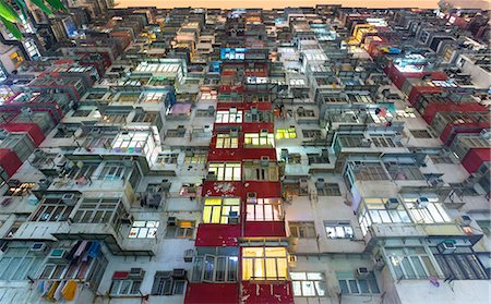 Residential housing, low angle view, Hong Kong, China Foto de stock - Sin royalties Premium, Código: 614-08877662