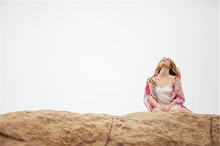 simsearch:614-08878344,k - Woman relaxing on rock formation, Stoney Point, Topanga Canyon, Chatsworth, Los Angeles, California, USA Stock Photo - Premium Royalty-Free, Code: 614-08878330