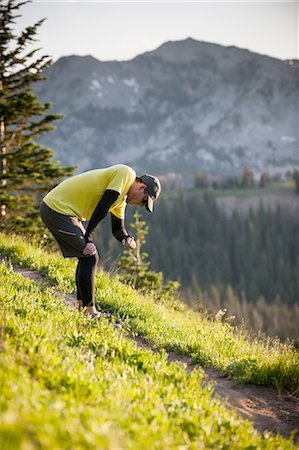 simsearch:614-08876523,k - Runner on Bloods Lake trail near Guardsman Pass, Wasatch Mountains, Utah, USA Foto de stock - Royalty Free Premium, Número: 614-08878379