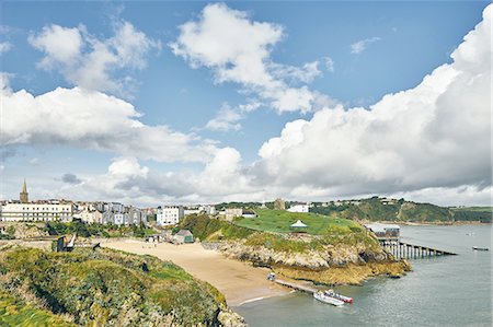 Tenby, Pembrokeshire, Wales Foto de stock - Sin royalties Premium, Código: 614-08878891