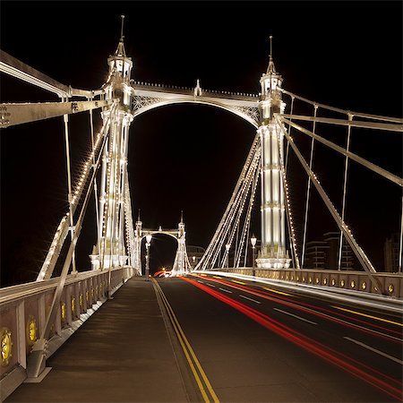 simsearch:614-06719752,k - Urban bridge lit up at night Stock Photo - Premium Royalty-Free, Code: 614-08870098