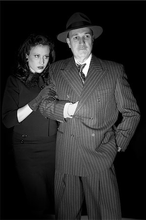 Film noir couple Foto de stock - Sin royalties Premium, Código: 614-08872494