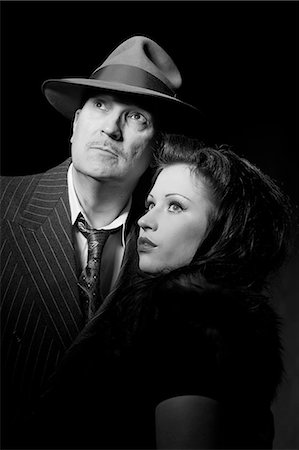 Film noir couple Foto de stock - Sin royalties Premium, Código: 614-08872495