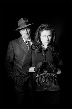 Film noir couple Foto de stock - Sin royalties Premium, Código: 614-08872493