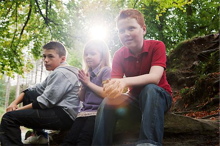 simsearch:400-06794010,k - Children resting in a woodland Stock Photo - Premium Royalty-Free, Code: 614-08872978