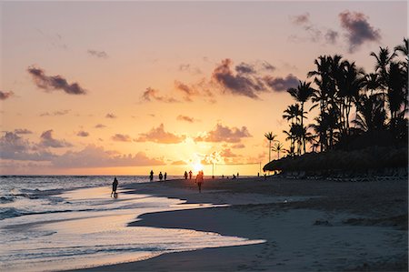 punta cana - People on beach at sunset, Bavaro Beach, Punta Cana, Dominican Republic Stock Photo - Premium Royalty-Free, Code: 614-08946340