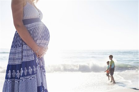 pregnant woman walking on beach - Pregnant woman on beach, Cape Town, South Africa Stock Photo - Premium Royalty-Free, Code: 614-08984163