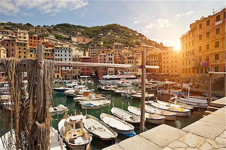 simsearch:614-09027173,k - Fishing boats in fishing village harbor, Camogli, Liguria, Italy, Europe Stock Photo - Premium Royalty-Free, Code: 614-09027173