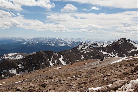 View from Mount Evans road over mountainous landscape, Colorado, USA Foto de stock - Sin royalties Premium, Código: 614-09039068