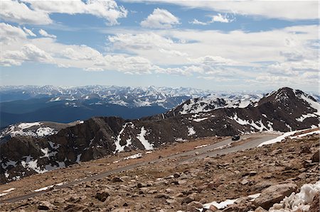 simsearch:6102-08120443,k - View from Mount Evans road over mountainous landscape, Colorado, USA Foto de stock - Sin royalties Premium, Código: 614-09039068