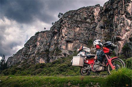 Touring motorcycle, rock mountain, Suesca, Cundinamarca, Colombia Stock Photo - Premium Royalty-Free, Code: 614-09156789