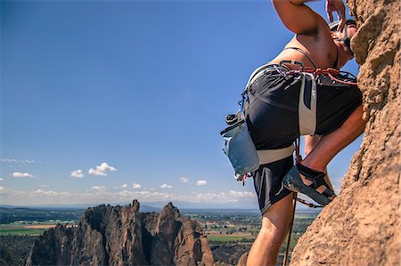 simsearch:614-09159742,k - Rock climber rock climbing, Smith Rock State Park, Terrebonne, Oregon, United States Stock Photo - Premium Royalty-Free, Code: 614-09168154