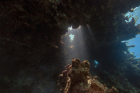 Underwater view of grotto in Anegada, British Virgin Islands Foto de stock - Royalty Free Premium, Número: 614-09178201