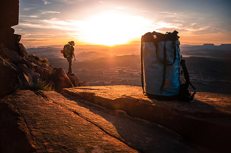 Rock climber, Desert Towers, Indian Creek, Moab, Utah, USA Stock Photo - Premium Royalty-Free, Code: 614-09183002