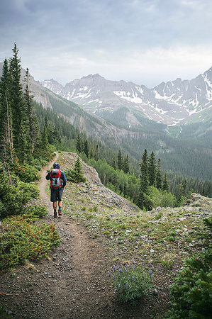 simsearch:614-07194789,k - Man hiking, Mount Sneffels, Ouray, Colorado, USA Stock Photo - Premium Royalty-Free, Code: 614-09183187